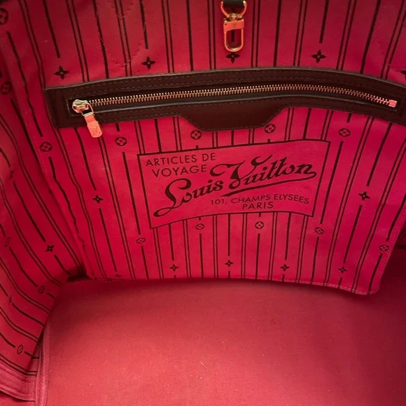 Louis Vuitton Damier Neverfull GM Tote Bag w/RECEIPT AND Custom Organizer Insert - Picture 11 of 16